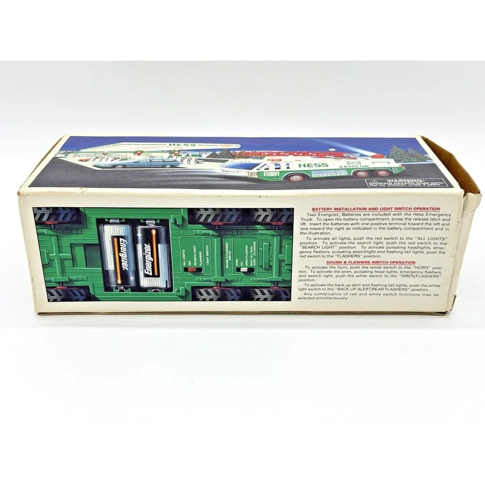 1996‎ Hess Emergency Truck Siren Ladder Searchlight w/ Box Lights & Sound Work